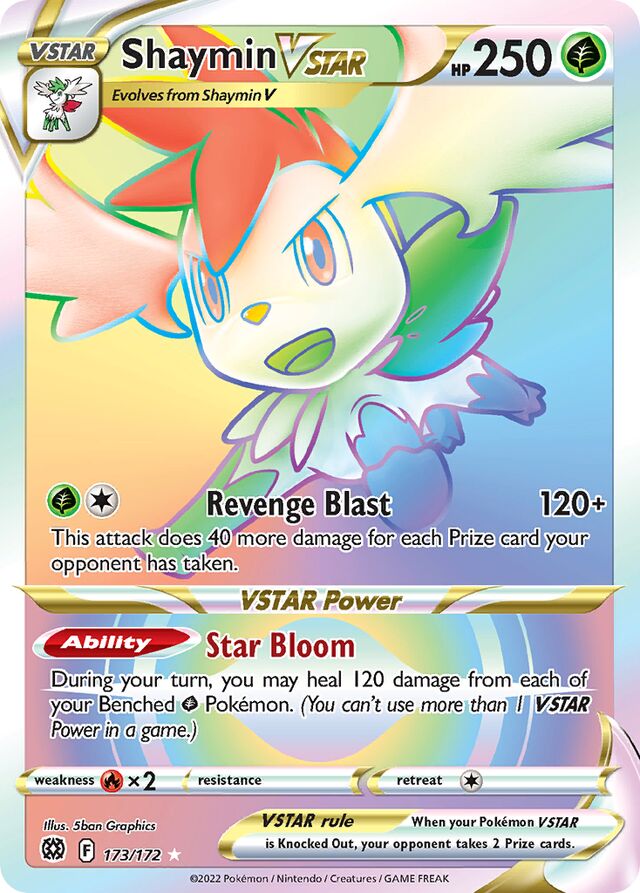 173/172 ShayminVSTAR BRS Rare Rainbow