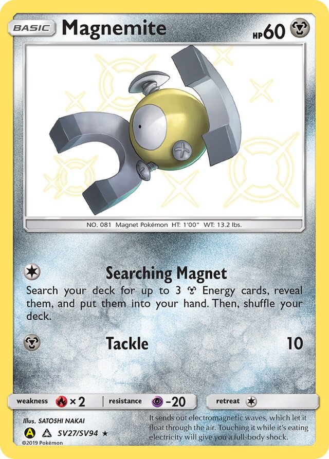 Magnemite Hidden Fates SV27/SV94 Rare Shiny