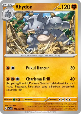 Rhydon (Pokémon Card 151 112/165)