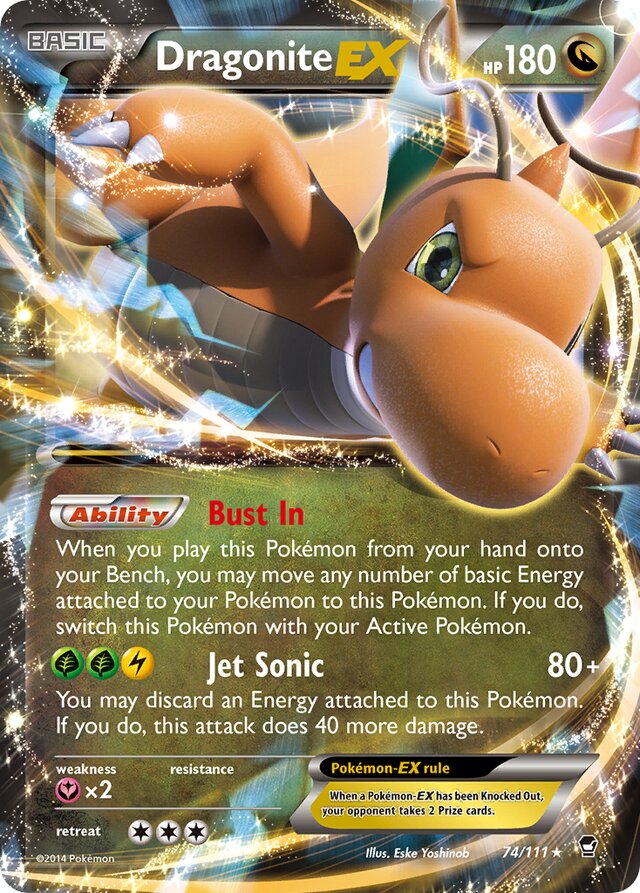 DragoniteEX Furious Fists 74/111 Rare Holo ex