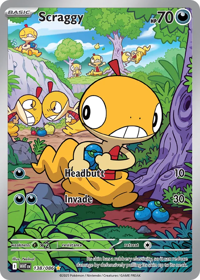 138/086 Scraggy WHT Illustration Rare