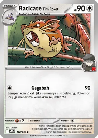 Team Rocket's Raticate (Presence of Champions 110/138)