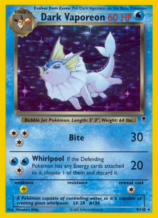 9/110 Dark Vaporeon LC Rare Holo
