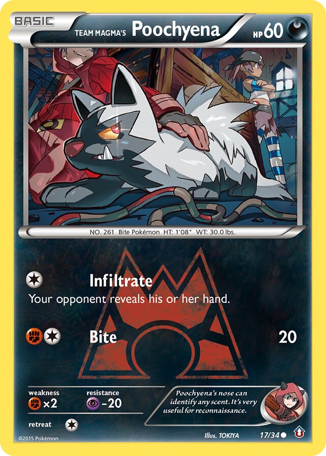 Team Magma's Poochyena Double Crisis 17/34 Common