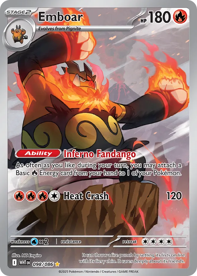 Emboar White Flare 098/086 Illustration Rare