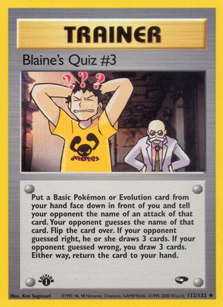 Blaine's Quiz #3 (Gym Challenge 112/132)