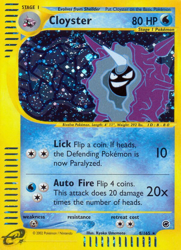 8/165 Cloyster EX Rare Holo