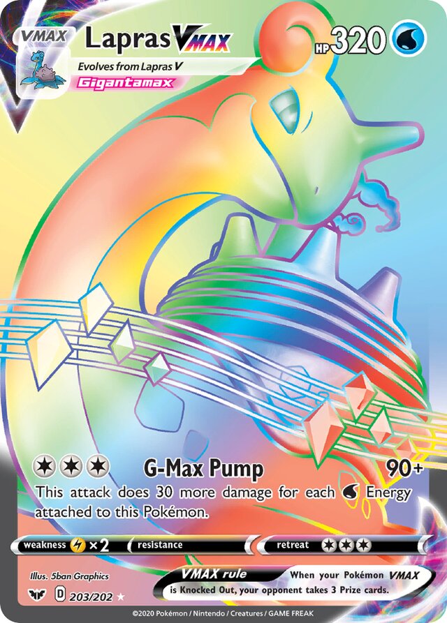 203/202 LaprasVMAX SSH Rare Rainbow