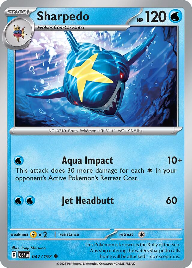 047/197 Sharpedo OBF Uncommon