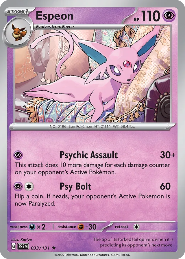 Espeon Prismatic Evolutions 033/131 Rare