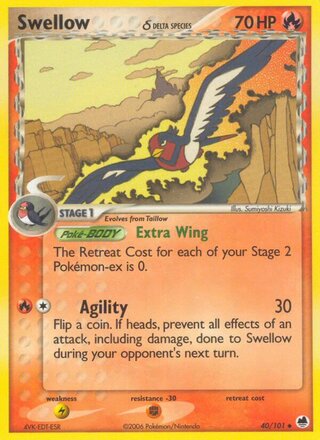 Swellow (EX Dragon Frontiers 40/101)