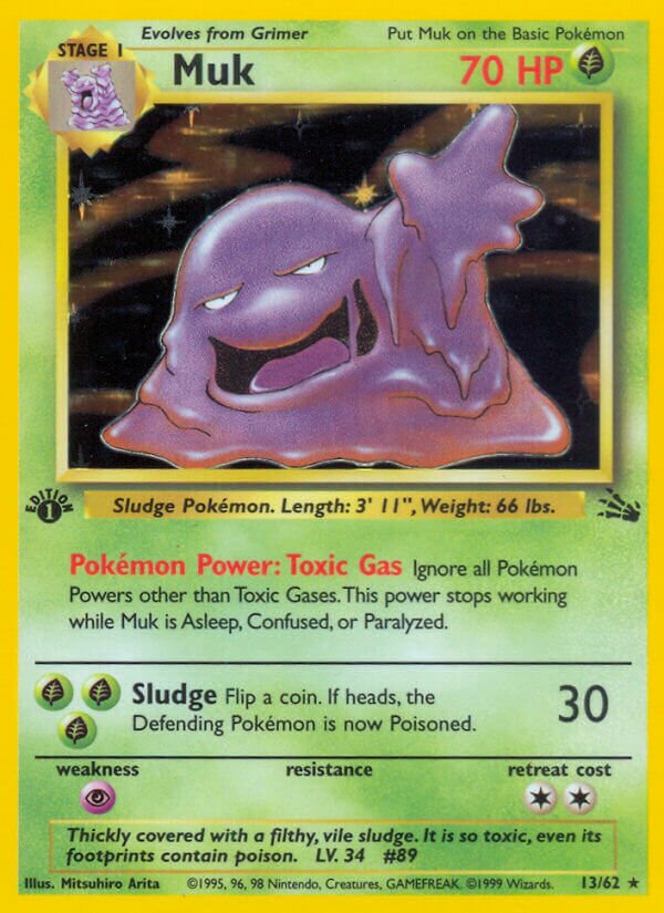 Muk Fossil 13/62 Rare Holo