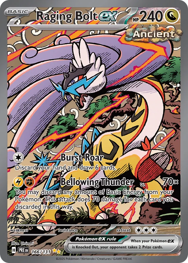 Raging Boltex Prismatic Evolutions 166/131 Special Illustration Rare