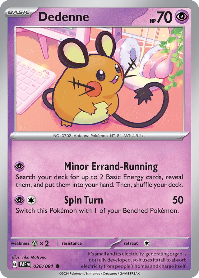 Dedenne Paldean Fates 036/091 Common