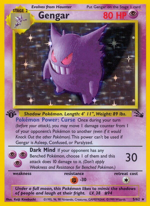 Gengar Fossil 5/62 Rare Holo