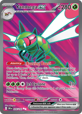 Yanmega ex (Destined Rivals 206/182)