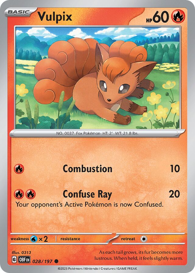 Vulpix Obsidian Flames 028/197 Common