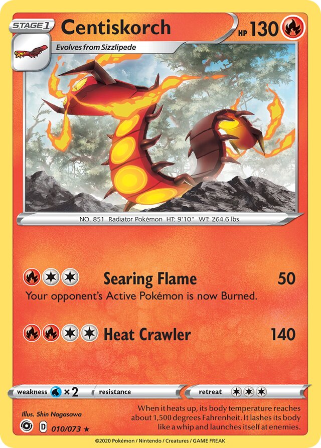 Centiskorch Champion's Path 010/073 Rare Holo