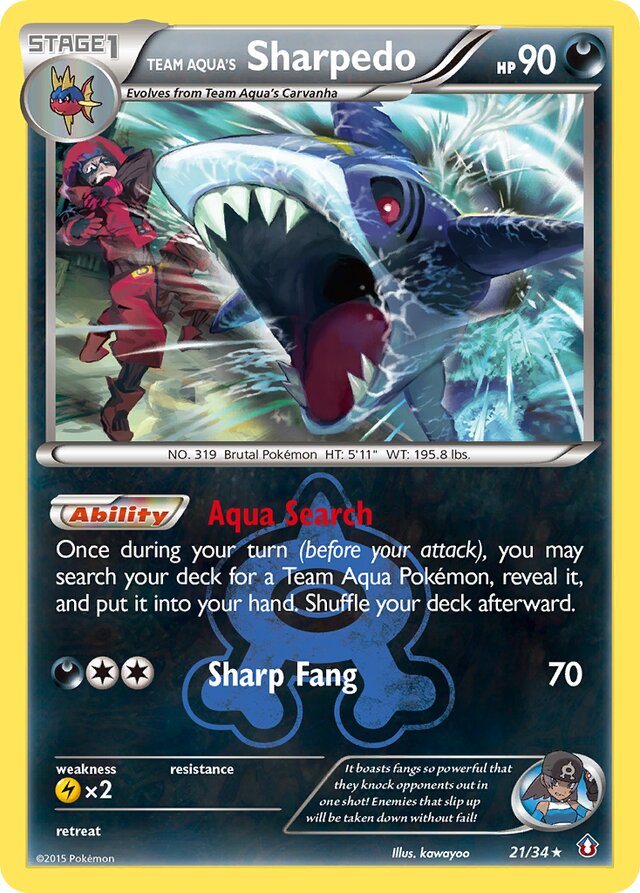 Team Aqua's Sharpedo Double Crisis 21/34 Rare Holo