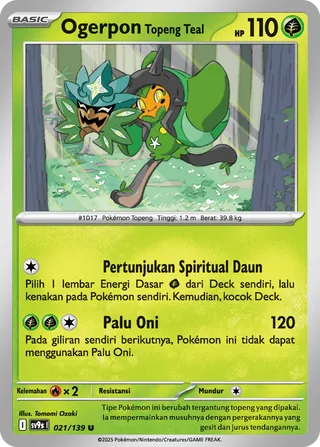 Teal Mask Ogerpon (Bonds of Destiny 021/139)
