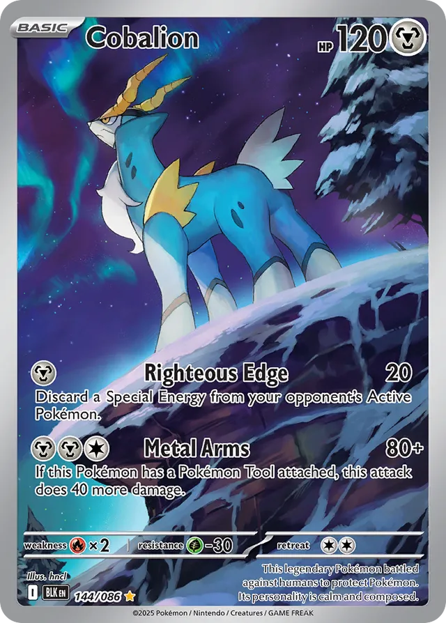 Cobalion Black Bolt 144/086 Illustration Rare
