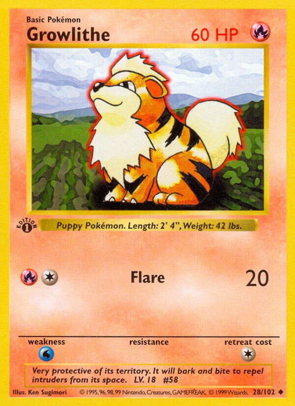 Growlithe Base 28/102 Uncommon
