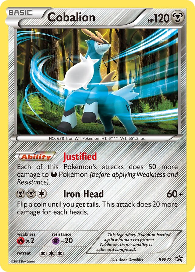 Cobalion BW Black Star Promos BW72 PROMO