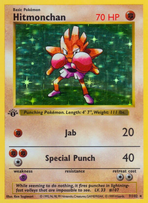 Hitmonchan Base 7/102 Rare Holo