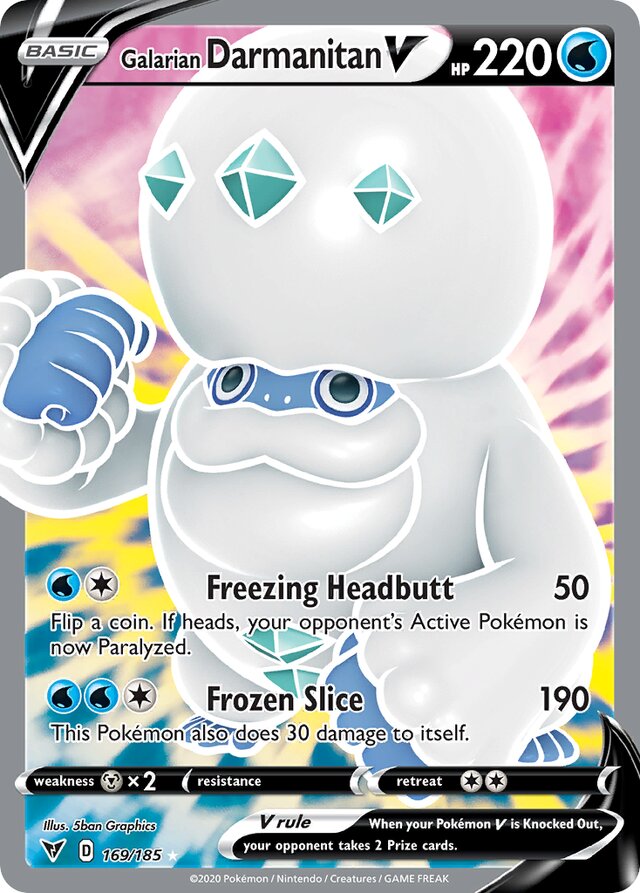 169/185 Galarian DarmanitanV VIV Rare Ultra