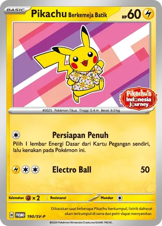 Pikachu Wearing a Batik Shirt (Scarlet & Violet Promos 190/SV-P)