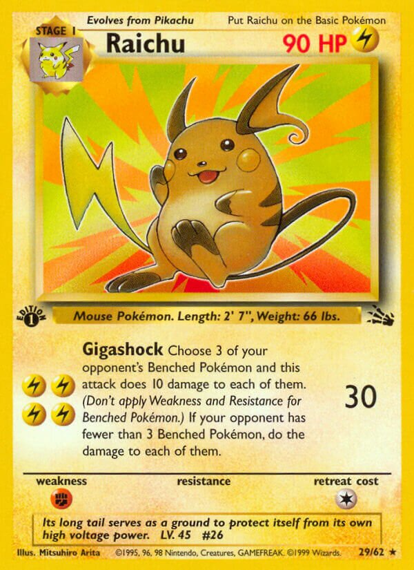 Raichu Fossil 29/62 Rare