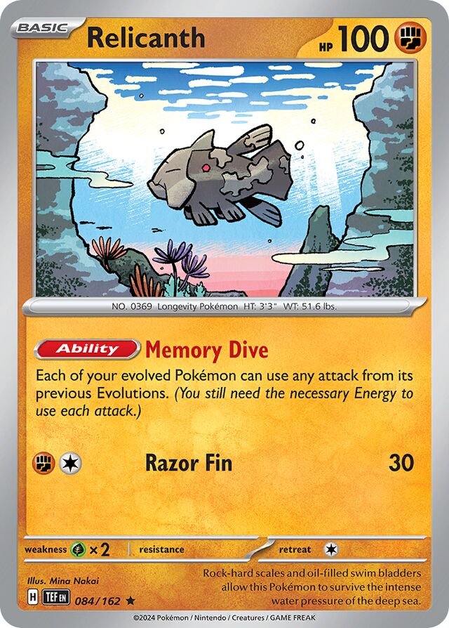 084/162 Relicanth TEF Rare