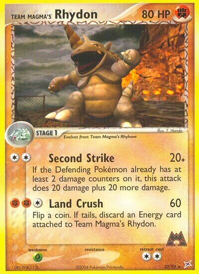 Team Magma's Rhydon Team Magma vs Team Aqua 22/95 Rare