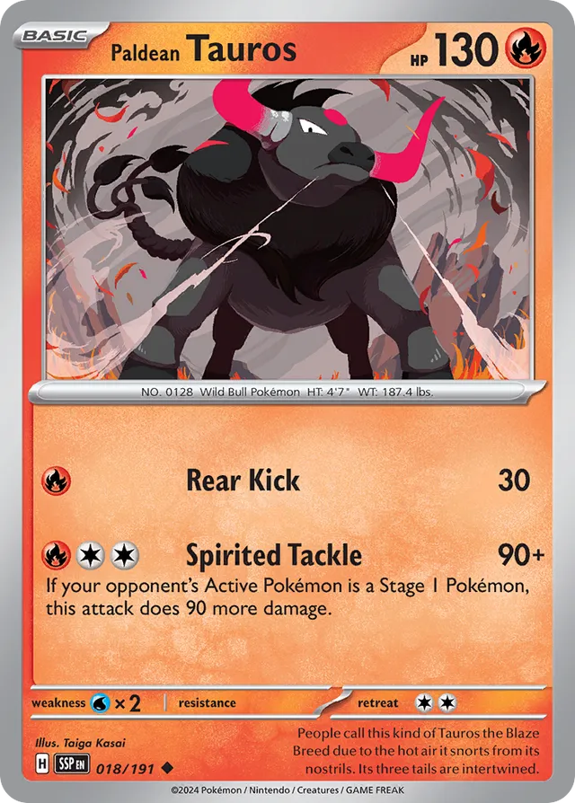 018/191 Paldean Tauros SSP Uncommon
