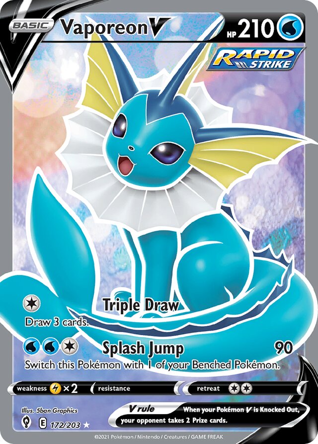 172/203 VaporeonV EVS Rare Ultra
