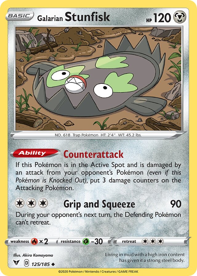 125/185 Galarian Stunfisk VIV Uncommon