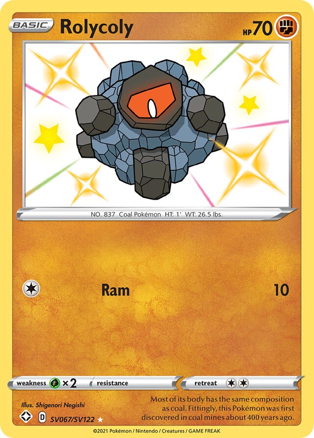 Rolycoly Shining Fates SV067/SV122 Rare Shiny