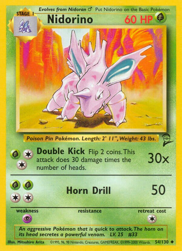 Nidorino Base 2 54/130 Uncommon