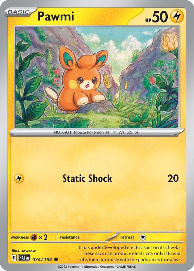 Pawmi Paldea Evolved 074/193 Common