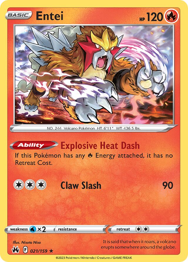 Entei Crown Zenith 021/159 Rare Holo