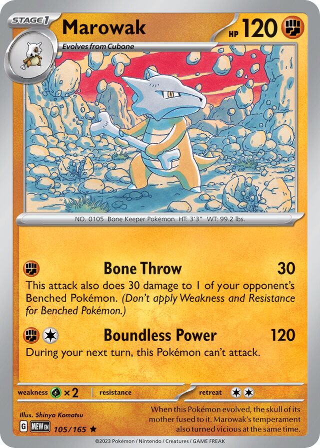 Marowak 151 105/165 Rare