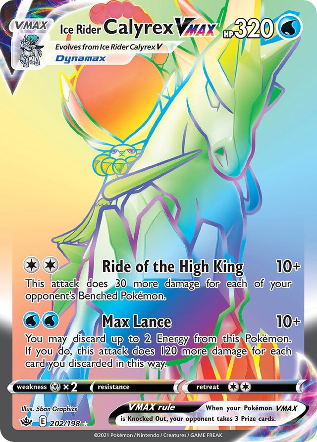 202/198 Ice Rider CalyrexVMAX CRE Rare Rainbow