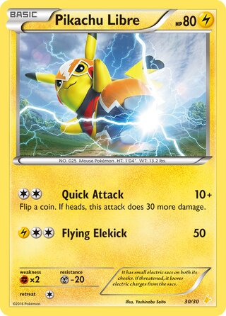 Pikachu Libre (XY Trainer Kit (Pikachu Libre) 30/30)