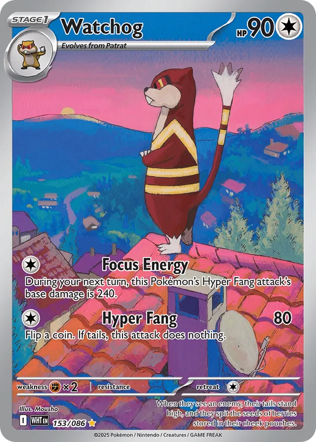 Watchog White Flare 153/086 Illustration Rare