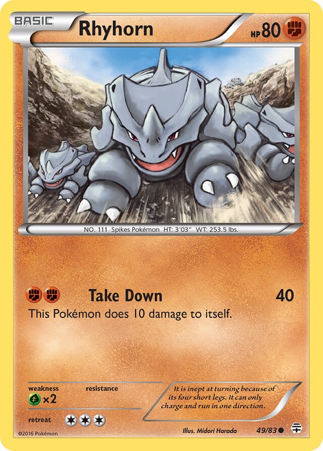 Rhyhorn Generations 49/83 Common