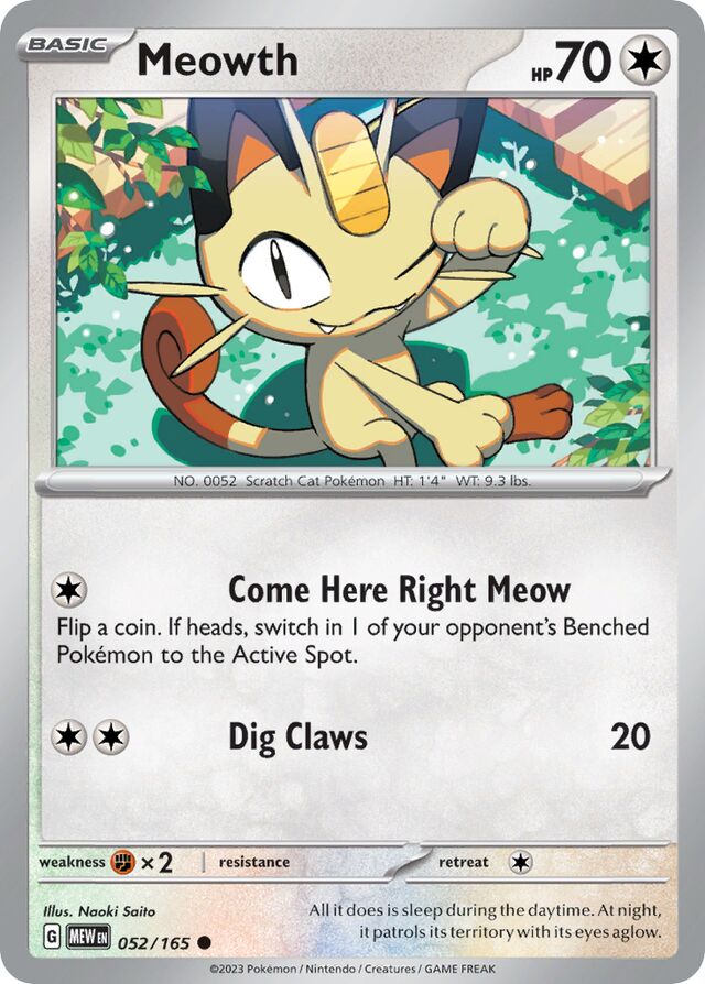 Meowth 151 052/165 Common