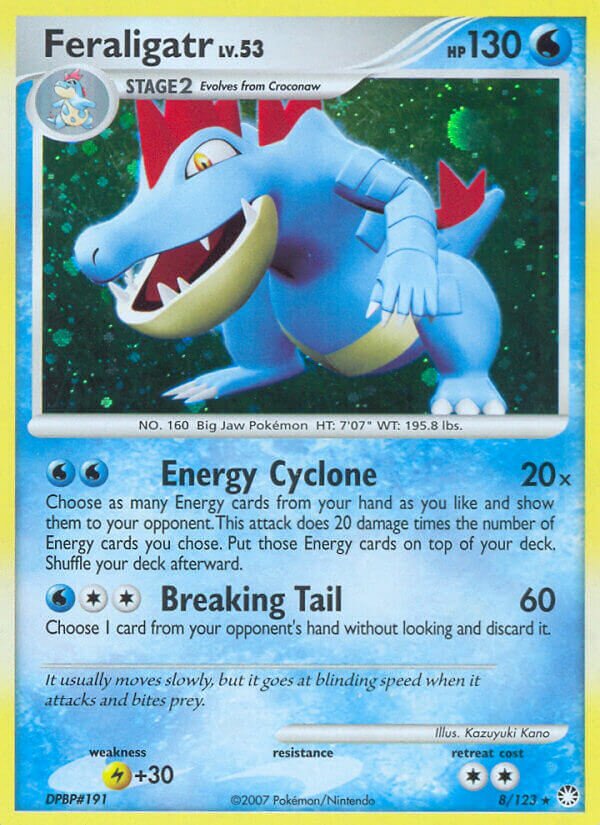 Feraligatr 8/123 4 DIAMOND & PEARL MYSTERIOUS TREASURE HOLO RARE PTCG