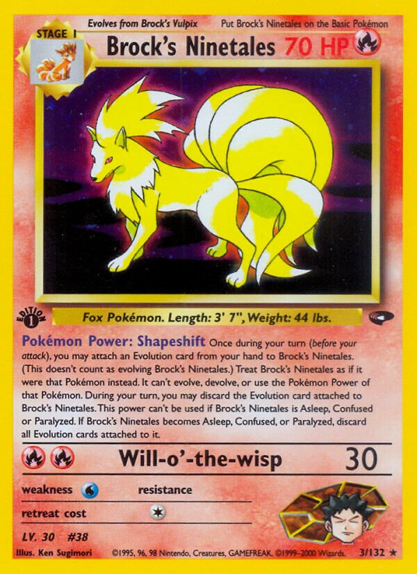 ●REINFORCMENTS RARE！ PSA 9 MINT Pokemon BROCK'S NINETALES Holo Rare Gym Challenge