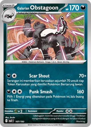 Galarian Obstagoon (MEGA Dream ex 107/193)