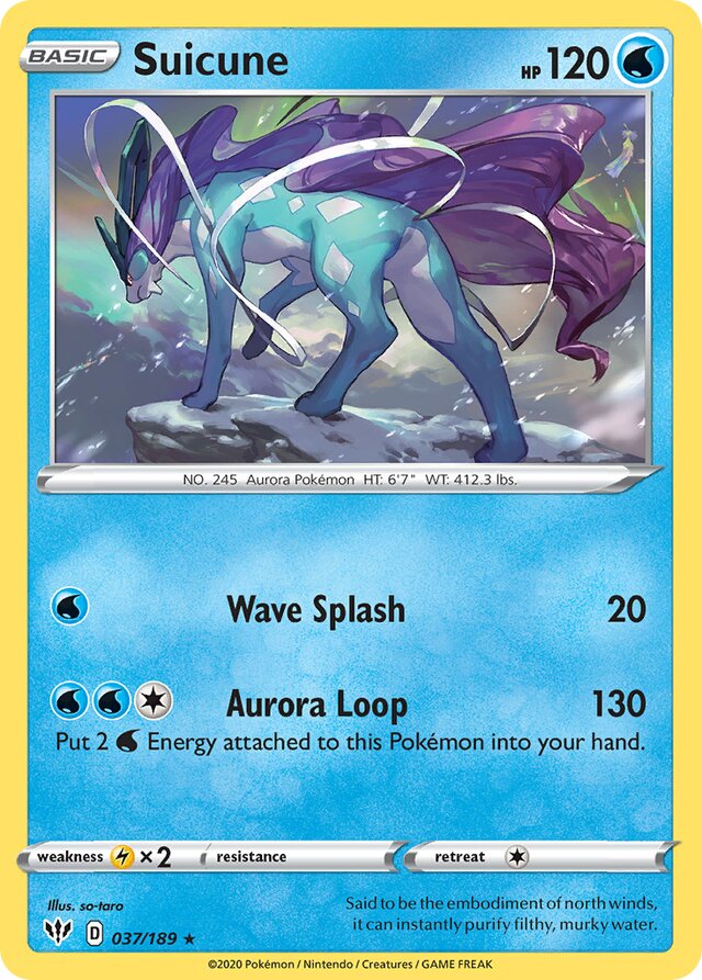 037/189 Suicune DAA Rare Holo